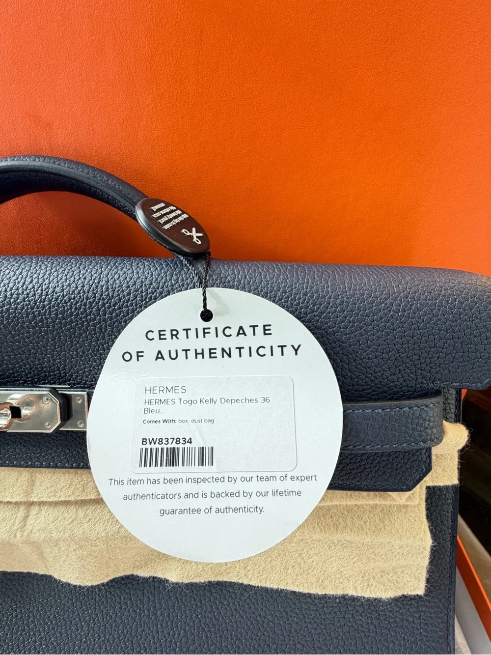 Hermes Togo Kelly Depeches 36 Bleu Nuit